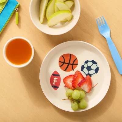 Kids' Sports Bamboo Melamine Plate - Pillowfort™ 3 Kids' Sports Bamboo Melamine Plate - Pillowfort™