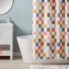 Kids' Shower Curtain Checkered - Pillowfort™: Abstract Pattern, Machine Washable, OEKO-TEX Certified -Pillowfort GUEST 0cc202c7 0a6e 4cdf b188 15c7881ae85f