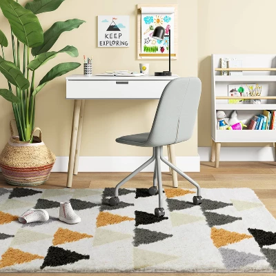 5'x7' Triangles Shag Kids' Rug Black/Cream - Pillowfort™ 3 5'x7' Triangles Shag Kids' Rug Black/Cream - Pillowfort™