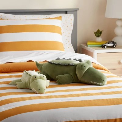 Alligator And Baby Weighted Plush Kids' Throw Pillow Green - Pillowfort™ 3 Alligator And Baby Weighted Plush Kids' Throw Pillow Green - Pillowfort™