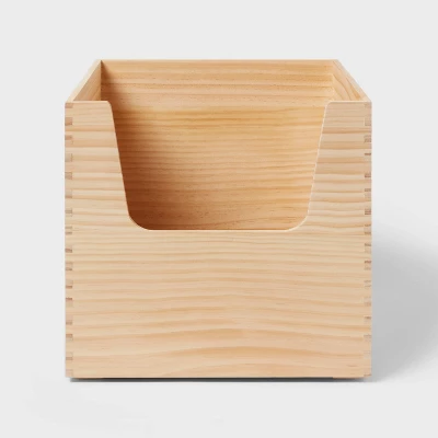 Stackable Kids' Wood Storage Bin Natural - Pillowfort™ 5 Stackable Kids' Wood Storage Bin Natural - Pillowfort™ - Image 3