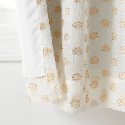 42"W X 84"L Clipped Dotted Kids' Blackout Window Curtain Panel Metallic Gold - Pillowfort™ 5 42"W X 84"L Clipped Dotted Kids' Blackout Window Curtain Panel Metallic Gold - Pillowfort™ - Image 3