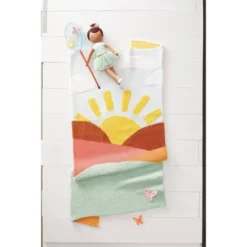 48"x58" Knit Kids' Throw Sunshine Blue - Pillowfort™ -Pillowfort GUEST 24eb10dc 6375 4b35 976d b6a58a627356