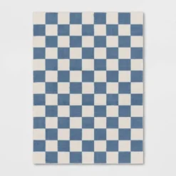 Area Kids' Rug Checker Blue - Pillowfort™ -Pillowfort GUEST 3432509b 38d9 4a39 97a3 53d74a7b8329