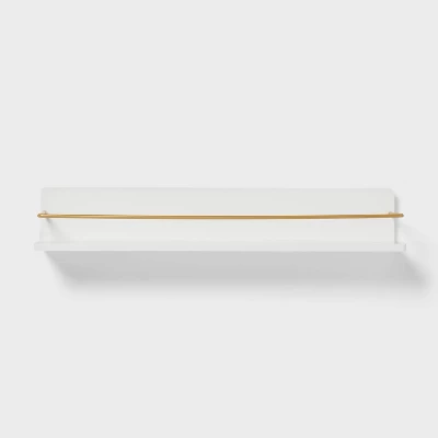 Kids' Wall Shelf White With Gold - Pillowfort™: Floating Decorative MDF Wall Organizer, 24" Wide 4 Kids' Wall Shelf White With Gold - Pillowfort™: Floating Decorative MDF Wall Organizer, 24" Wide - Image 2