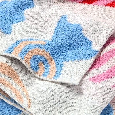 48"x58" Holiday Candy Knit Kids' Throw Blanket Cream - Pillowfort™ 4 48"x58" Holiday Candy Knit Kids' Throw Blanket Cream - Pillowfort™ - Image 2