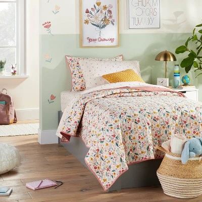 Floral Cotton Reversible Kids' Sham - Pillowfort™ 7 Floral Cotton Reversible Kids' Sham - Pillowfort™ - Image 5