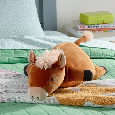 Horse Weighted Plush Kids' Throw Pillow Brown - Pillowfort™ 3 Horse Weighted Plush Kids' Throw Pillow Brown - Pillowfort™
