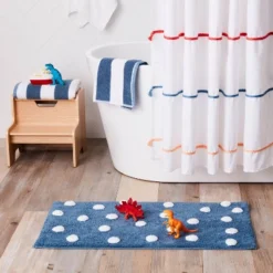 Striped Kids’ Towel Navy With SILVADUR™ Antimicrobial Technology - Pillowfort™