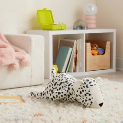 Cheetah Weighted Plush Kids' Throw Pillow Black And White - Pillowfort™