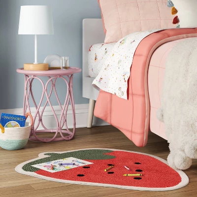 Strawberry Shaped Kids' Accent Rug - Pillowfort™ 3 Strawberry Shaped Kids' Accent Rug - Pillowfort™