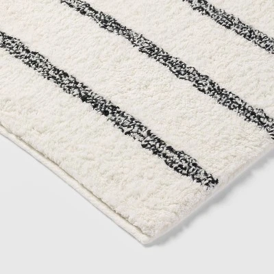Striped Kids' Bath Rug Black & White - Pillowfort™ 4 Striped Kids' Bath Rug Black & White - Pillowfort™ - Image 2