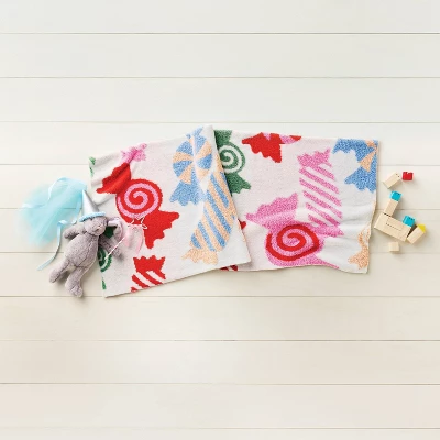 48"x58" Holiday Candy Knit Kids' Throw Blanket Cream - Pillowfort™ 3 48"x58" Holiday Candy Knit Kids' Throw Blanket Cream - Pillowfort™