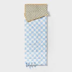 Blue Checkered Kids' Sleeping Bag - Pillowfort™ -Pillowfort GUEST 69384999 8221 469e b0be c9f430c2da49