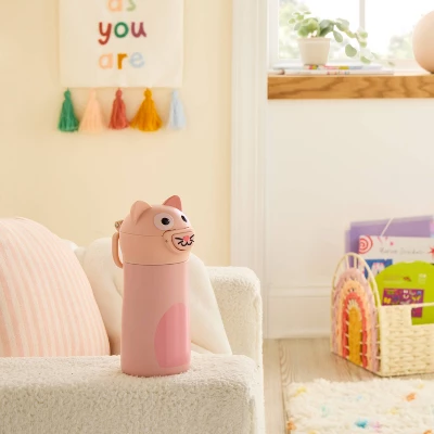 Kids' 10 Fl Oz Cat Animal Water Bottle - Pillowfort™ 3 Kids' 10 Fl Oz Cat Animal Water Bottle - Pillowfort™