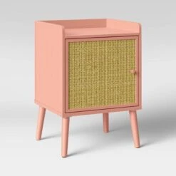 Rattan & Wood Bedside Kids' Cabinet Rose Pink - Pillowfort™ -Pillowfort GUEST 7e3d171a 8739 42c9 91bf 488d8dcfd9ab