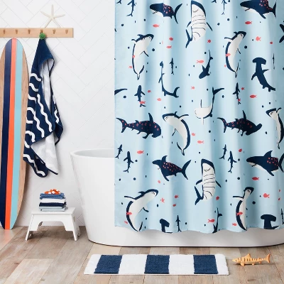 Shark Kids' Shower Curtain - Pillowfort™ 3 Shark Kids' Shower Curtain - Pillowfort™