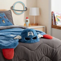 Marvel Captain America Kids' Hooded Blanket - The Marvel Collection By Pillowfort™