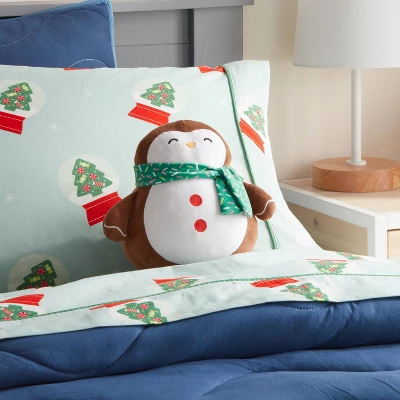 Penguin Kids' Holiday Mini Weighted Plush Throw Pillow Brown - Pillowfort™ 3 Penguin Kids' Holiday Mini Weighted Plush Throw Pillow Brown - Pillowfort™