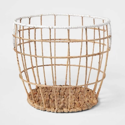 Kids' Woven Basket Natural With White Rim - Pillowfort™ 6 Kids' Woven Basket Natural With White Rim - Pillowfort™ - Image 4