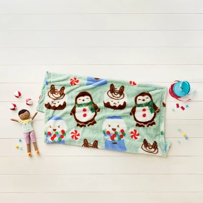50"x60" Holiday Treats Fuzzy Kids' Throw Blanket Mint Green - Pillowfort™ 3 50"x60" Holiday Treats Fuzzy Kids' Throw Blanket Mint Green - Pillowfort™