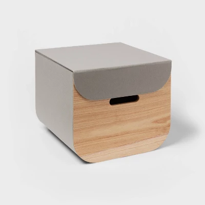 Natural Wood Kids' Storage With Lid Gray - Pillowfort™ 5 Natural Wood Kids' Storage With Lid Gray - Pillowfort™ - Image 3