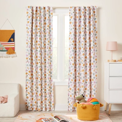 42"W X 84"L All Over Kids' Blackout Window Curtain Panel Floral Print - Pillowfort™ 3 42"W X 84"L All Over Kids' Blackout Window Curtain Panel Floral Print - Pillowfort™