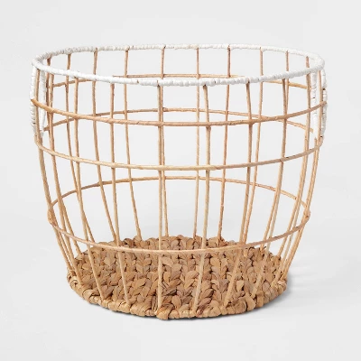 Kids' Woven Basket Natural With White Rim - Pillowfort™ 5 Kids' Woven Basket Natural With White Rim - Pillowfort™ - Image 3