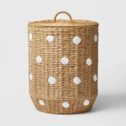 Woven Paper Dot Floor Kids' Hamper Natural - Pillowfort™ -Pillowfort GUEST c6ec03e7 8eae 40b7 8879 2db3065d9261
