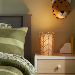 Rattan Tulip Cylinder Bedside Kids' Lamp - Pillowfort™ -Pillowfort GUEST d3538ec0 b48e 4a7b bee3 b3b512b7e7cb