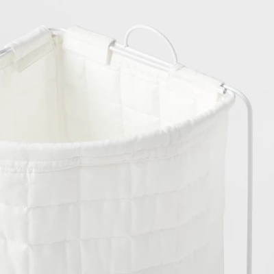 Quilted Collapsible Corner Kids' Hamper White - Pillowfort™ 4 Quilted Collapsible Corner Kids' Hamper White - Pillowfort™ - Image 2