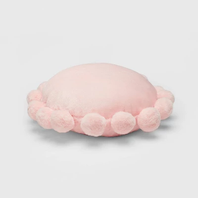 Round Plush Kids' Pillow With Poms-Poms - Pillowfort™ 3 Round Plush Kids' Pillow With Poms-Poms - Pillowfort™