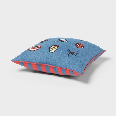 Marvel Icons Denim Kids' Decorative Throw Pillow - The Marvel Collection By Pillowfort™ 4 Marvel Icons Denim Kids' Decorative Throw Pillow - The Marvel Collection By Pillowfort™ - Image 2
