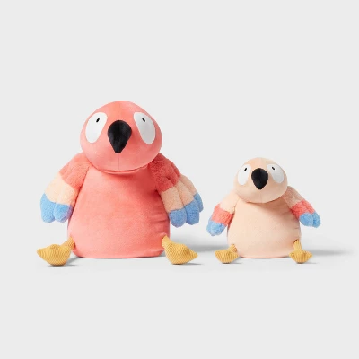 Parrot And Baby Weighted Plush Kids' Throw Pillow Pink - Pillowfort™ 5 Parrot And Baby Weighted Plush Kids' Throw Pillow Pink - Pillowfort™ - Image 3