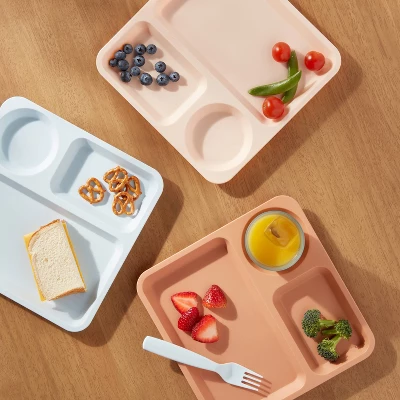 Kids' 6pc 9.5" Plastic Square Divided Plate - Pillowfort™: Microwave & Dishwasher-Safe, Ages 3+ 3 Kids' 6pc 9.5" Plastic Square Divided Plate - Pillowfort™: Microwave & Dishwasher-Safe, Ages 3+
