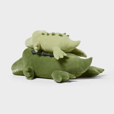 Alligator And Baby Weighted Plush Kids' Throw Pillow Green - Pillowfort™ 4 Alligator And Baby Weighted Plush Kids' Throw Pillow Green - Pillowfort™ - Image 2